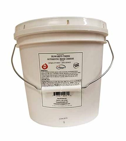 Howard's Creek 15 lb pail of beer cheese with handle