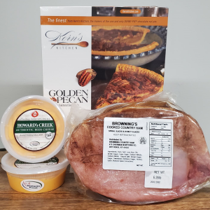 Beer Cheese, Browning's Spiral Glazed Country Ham, Kern's Golden Pecan Pie