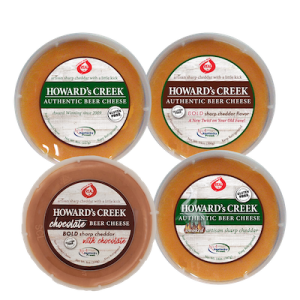 The four flavors of Howard's Creek Beer Cheeses.