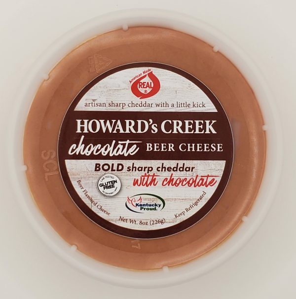 Chocolate Beer Cheese made with our Bold Sharper Cheddar Beer Cheese.